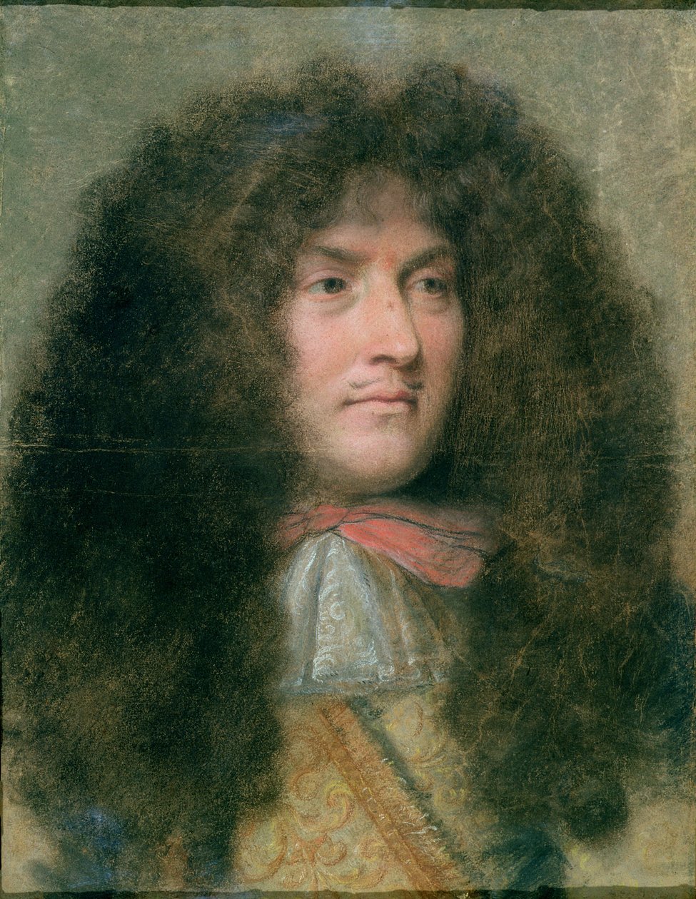 ルイ14世の肖像（1638-1715）フランス国王（紙にパステル）